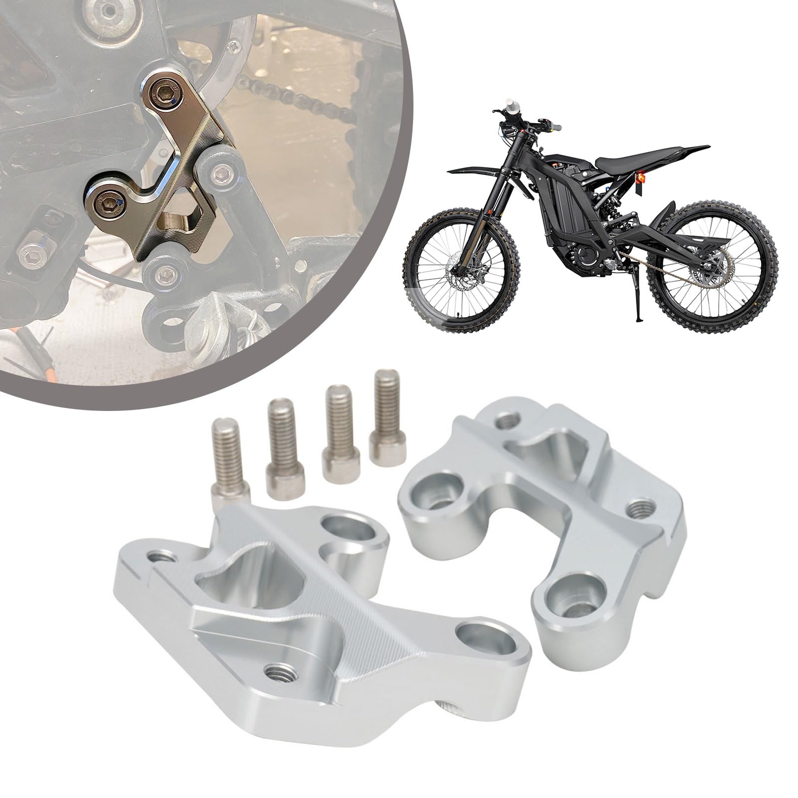 Fussrasten Halter für Sur Ron, Fussrastenhalter Motorrad CNC Geringere Höhe für Sur Ron Light Bee X/S/L1E, Seg.way X260/X160, Silber Fussrasten Halter für Sur Ron, Fussrastenhalter Motorrad CNC Geringere Höhe für Sur Ron Light Bee X/S/L1E, Seg.way X260/X160, Silber von AnXin