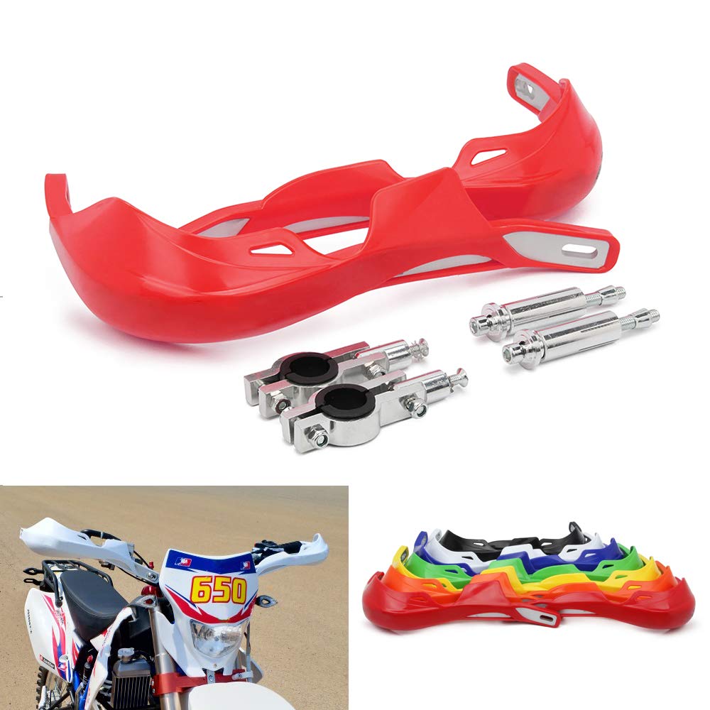 Motorradhandprotektoren Aluminium-Handschützer Universal für 7/8 "und 1 1/8" Bürstenstange für Off-Road-ATV Motocross Dirt Bike Enduro -Rot von AnXin