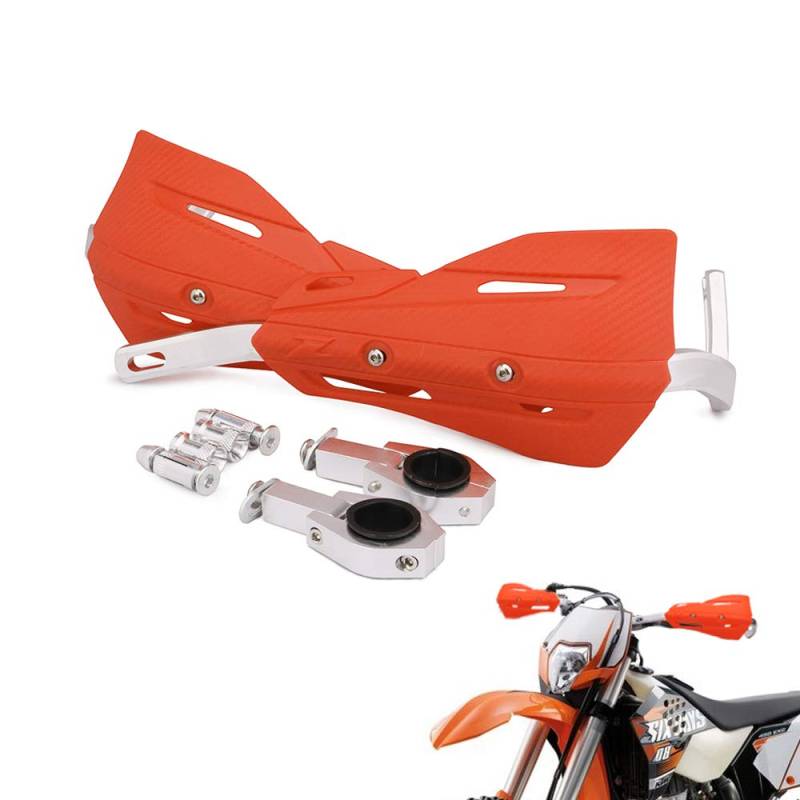 Universal Hand Brush Guards Protector Handprotektoren, 22 mm und 28 mm Aluminium für Motocross Dirt Bike EXC EXCF SX SXF SXS MXC MX XC XCW XCF XCFW EGS Enduro (orange) von AnXin