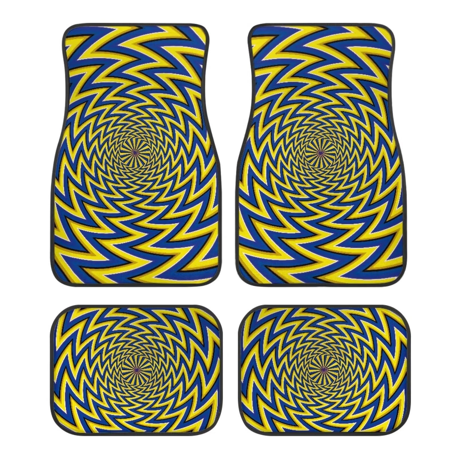 4-teiliges Set aus Auto-Innenteppichen mit geometrischem Muster. Aufgedrucktes geometrisches Muster. Komplettes Set aus Teppichfußmatten. Rutschfeste Autobodenteppiche für vorne und hinten. 4-teiliges 4-teiliges Set aus Auto-Innenteppichen mit geometrischem Muster. Aufgedrucktes geometrisches Muster. Komplettes Set aus Teppichfußmatten. Rutschfeste Autobodenteppiche für vorne und hinten. 4-teiliges von Anceky