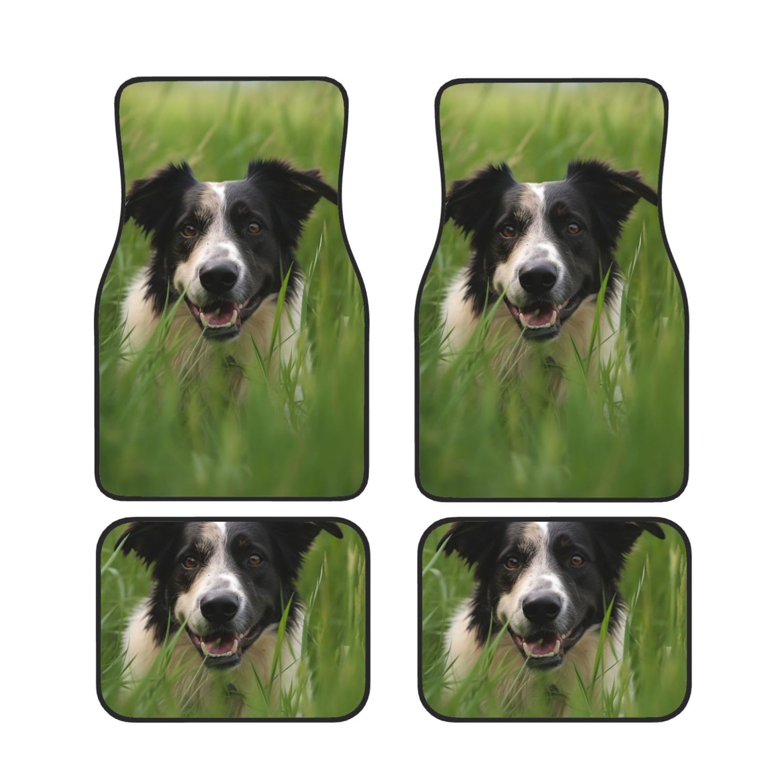 Auto-Fußmatten mit Hund im Gras, 4-teilig, universelle Auto-Fußmatten, Auto-Fußmatten-Set mit Hund im Gras, Gummi-Fußmatten für Autos, rutschfeste Auto-Fußpolster, Auto-Teppich-Dekor, Fersenpolster fü Auto-Fußmatten mit Hund im Gras, 4-teilig, universelle Auto-Fußmatten, Auto-Fußmatten-Set mit Hund im Gras, Gummi-Fußmatten für Autos, rutschfeste Auto-Fußpolster, Auto-Teppich-Dekor, Fersenpolster fü von Anceky