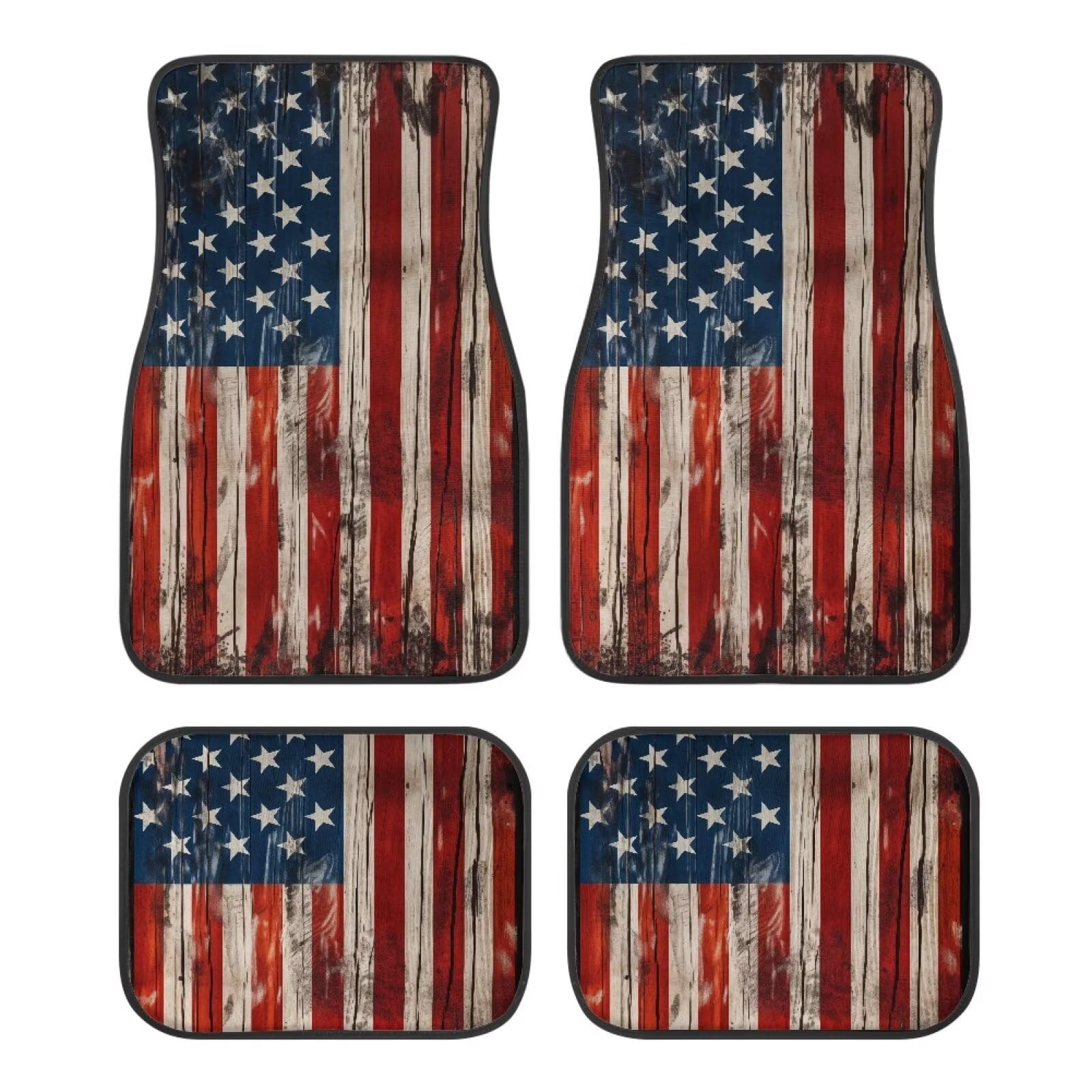 Auto-Fußmatten mit amerikanischer Flagge, waschbare Fußmatten mit 4 Teilen, strapazierfähigem Schutz, Autobodenteppiche mit amerikanischem Flaggenaufdruck für Männer und Frauen Auto-Fußmatten mit amerikanischer Flagge, waschbare Fußmatten mit 4 Teilen, strapazierfähigem Schutz, Autobodenteppiche mit amerikanischem Flaggenaufdruck für Männer und Frauen von Anceky