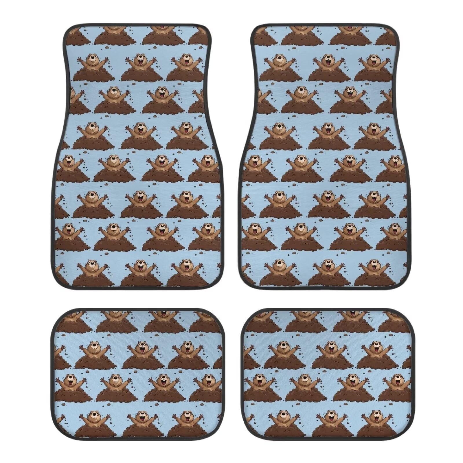 Autobodenteppich mit Cartoon-Tieren, 4-teiliges Set aus Fahrzeugteppichen für vorne und hinten, süße Tiere, komplettes Set aus 4 Innenteppichen, langlebig, universelle Passform Autobodenteppich mit Cartoon-Tieren, 4-teiliges Set aus Fahrzeugteppichen für vorne und hinten, süße Tiere, komplettes Set aus 4 Innenteppichen, langlebig, universelle Passform von Anceky