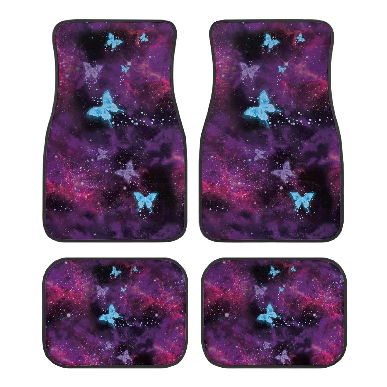 Batik-Schmetterlinge, Batik-Schmetterlingsdruck, Bodenfußmatten für vorne und hinten, 4-teiliges Set, Autozubehör, universelle Autobodenteppiche, dekorative Teppiche, Matten, komplettes Set, Allwetter Batik-Schmetterlinge, Batik-Schmetterlingsdruck, Bodenfußmatten für vorne und hinten, 4-teiliges Set, Autozubehör, universelle Autobodenteppiche, dekorative Teppiche, Matten, komplettes Set, Allwetter von Anceky