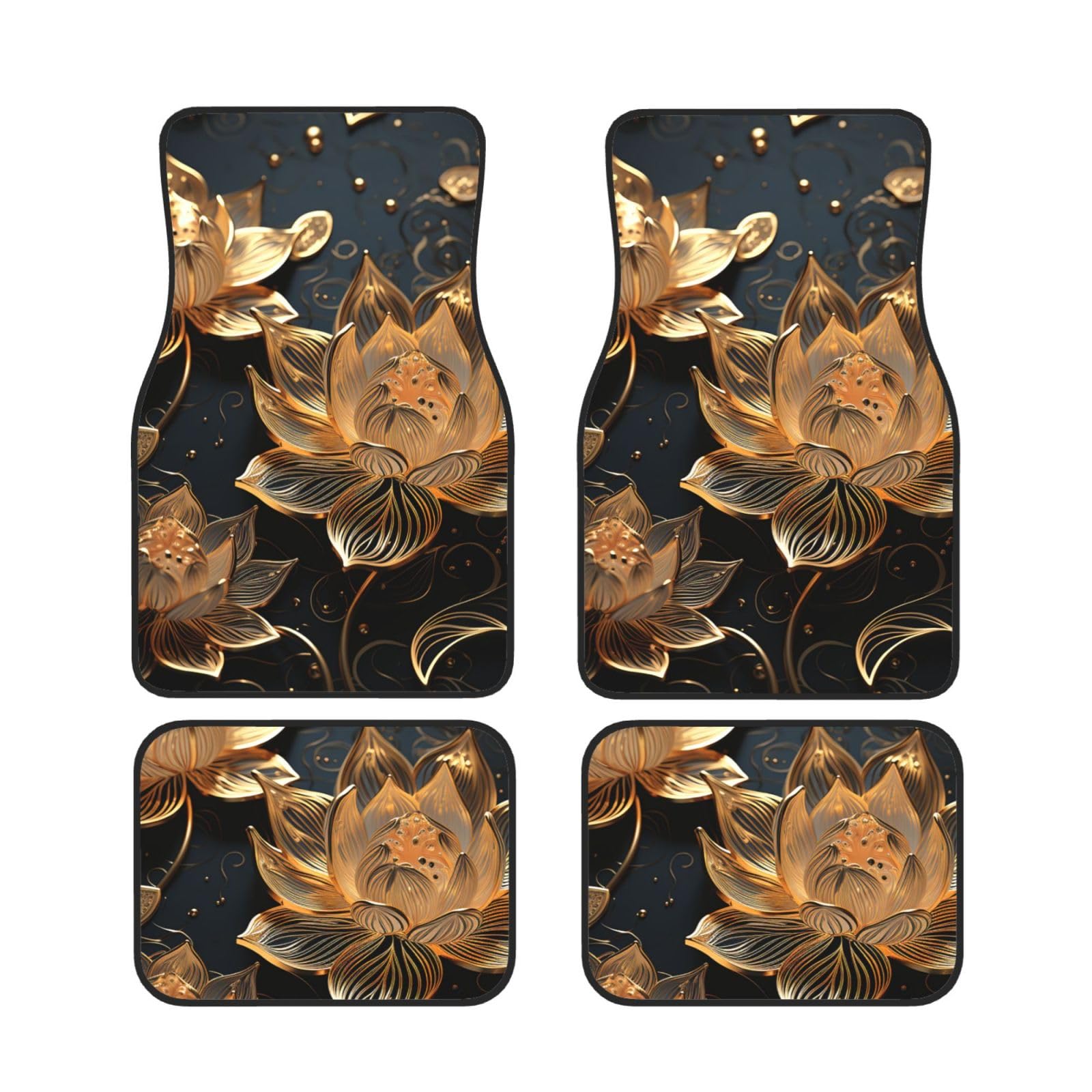 Boho Gold Lotusblumen Auto-Fußmatten 4-teilig Universal Auto-Fußmatten Boho Gold Lotusblumen Automatten-Set Gummifußmatten für Autos Rutschfestes Auto-Fußpolster Auto-Teppich-Dekor Fersenpolster für d Boho Gold Lotusblumen Auto-Fußmatten 4-teilig Universal Auto-Fußmatten Boho Gold Lotusblumen Automatten-Set Gummifußmatten für Autos Rutschfestes Auto-Fußpolster Auto-Teppich-Dekor Fersenpolster für d von Anceky