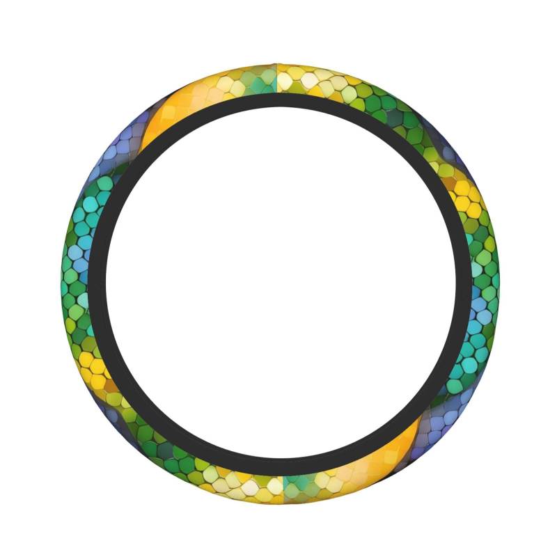 Dicker, elastischer Lenkradbezug mit Regenbogen-Fischschuppen von Anceky