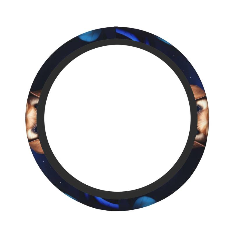 Dicker, elastischer Lenkradbezug mit Welpenmotiv, Blaue Rose von Anceky