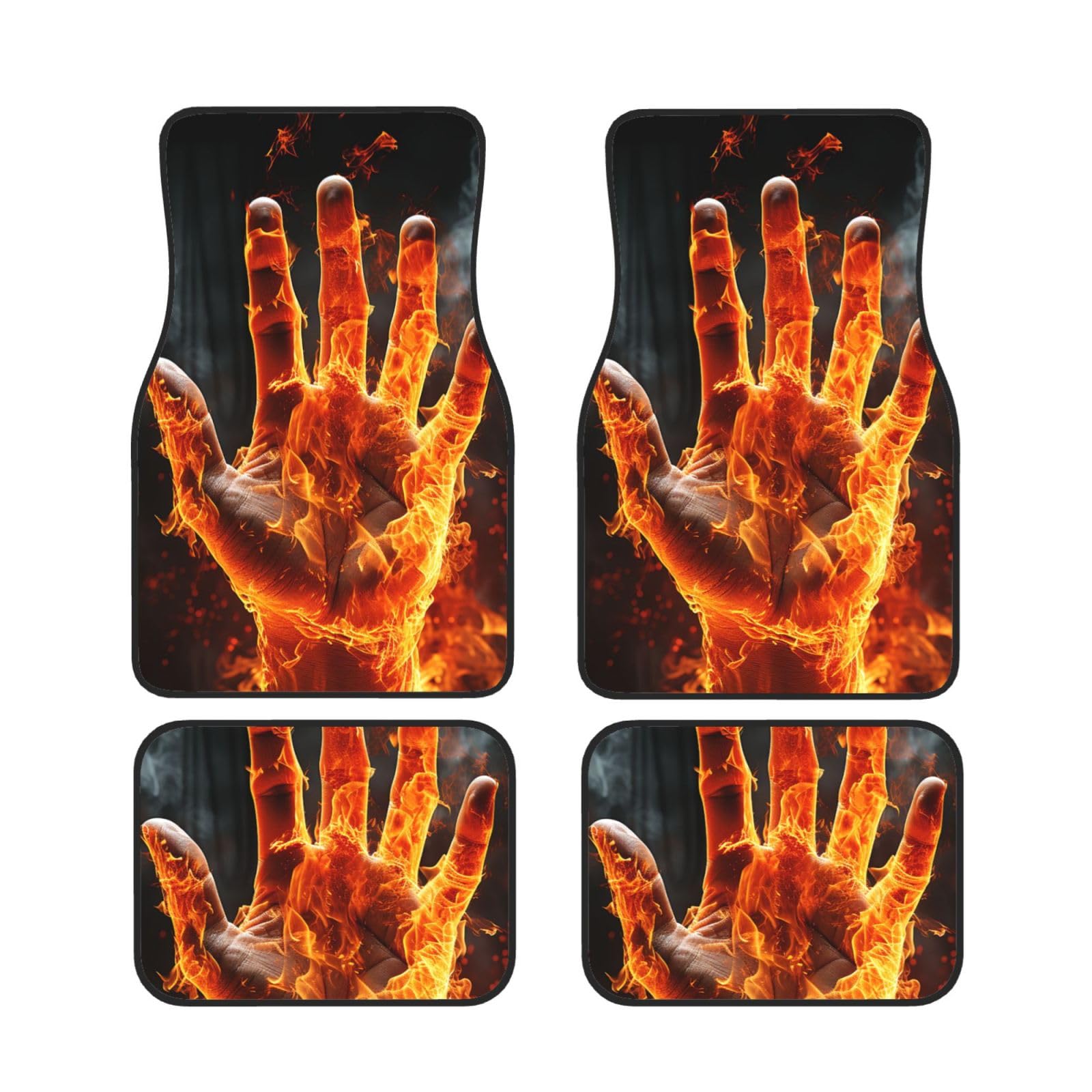 Feuer Flamme Hand Auto-Fußmatten 4-teilig Universal Auto-Fußmatten Feuer Flamme Hand Automatten-Set Gummifußmatten für Autos rutschfeste Auto-Fußpolster Auto-Teppich-Dekor-Fersenpolster für die meiste Feuer Flamme Hand Auto-Fußmatten 4-teilig Universal Auto-Fußmatten Feuer Flamme Hand Automatten-Set Gummifußmatten für Autos rutschfeste Auto-Fußpolster Auto-Teppich-Dekor-Fersenpolster für die meiste von Anceky