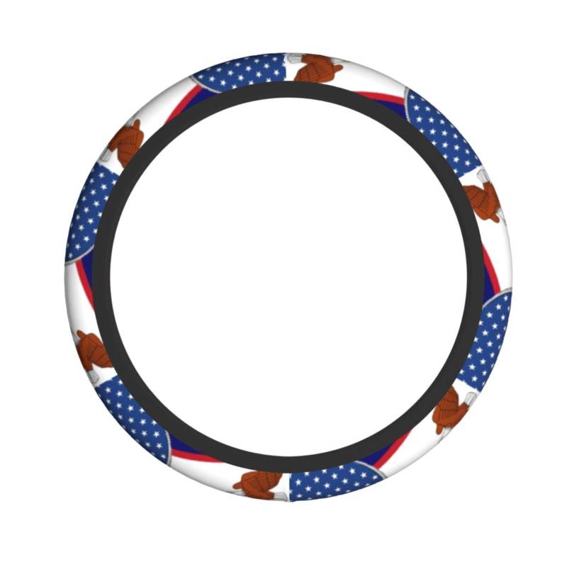 Lenkradbezug mit amerikanischer Flagge und samoanischer Flagge, Schutzbezug, atmungsaktiv, universell einsetzbar, passend für die meisten Autos von Anceky
