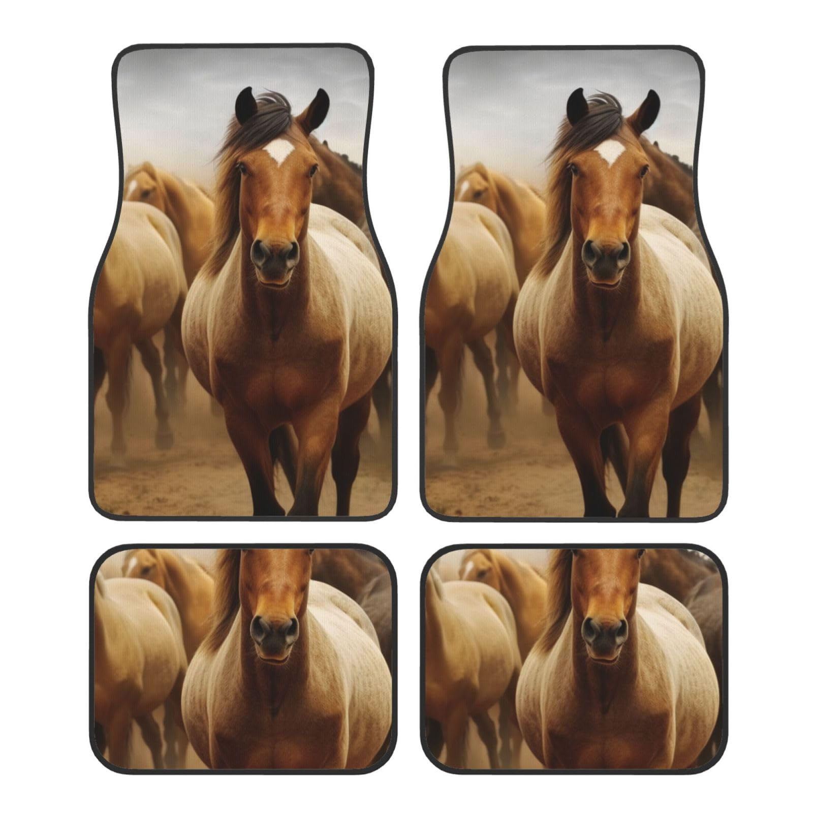Many Horses Auto-Fußmatten, 4-teilig, universelle Auto-Fußmatten, Many Horses Automatten-Set, Gummi-Fußmatten für Autos, rutschfeste Auto-Fußpolster, Auto-Teppich-Dekor, Fersenpolster für die meisten Many Horses Auto-Fußmatten, 4-teilig, universelle Auto-Fußmatten, Many Horses Automatten-Set, Gummi-Fußmatten für Autos, rutschfeste Auto-Fußpolster, Auto-Teppich-Dekor, Fersenpolster für die meisten von Anceky