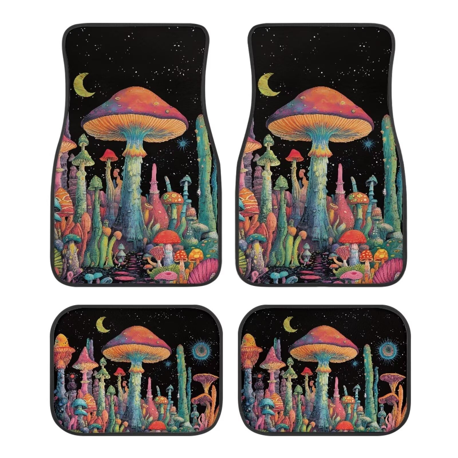 Mushroom Moon Mushroom Moon Auto-Fußmatten, Allwetter-Autofußmatten, strapazierfähiger Schutz, komplettes Set Auto-Fußmatten, universelle Passform, Limousinen, SUV, Vans, LKWs Mushroom Moon Mushroom Moon Auto-Fußmatten, Allwetter-Autofußmatten, strapazierfähiger Schutz, komplettes Set Auto-Fußmatten, universelle Passform, Limousinen, SUV, Vans, LKWs von Anceky