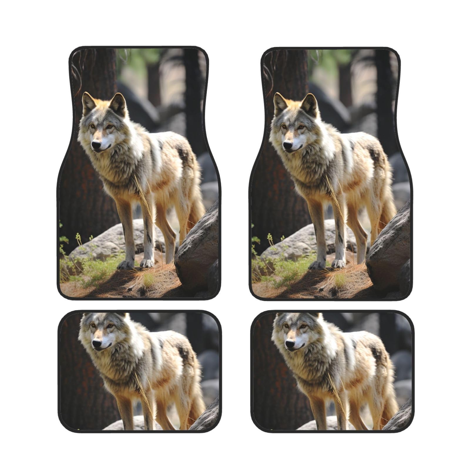 Wildlife Wolf Auto-Fußmatten, 4-teilig, universelle Auto-Fußmatten, Wildlife Wolf Automatten-Set, Gummi-Fußmatten für Autos, rutschfeste Auto-Fußpolster, Auto-Teppich-Dekor, Fersenpolster für die meis Wildlife Wolf Auto-Fußmatten, 4-teilig, universelle Auto-Fußmatten, Wildlife Wolf Automatten-Set, Gummi-Fußmatten für Autos, rutschfeste Auto-Fußpolster, Auto-Teppich-Dekor, Fersenpolster für die meis von Anceky