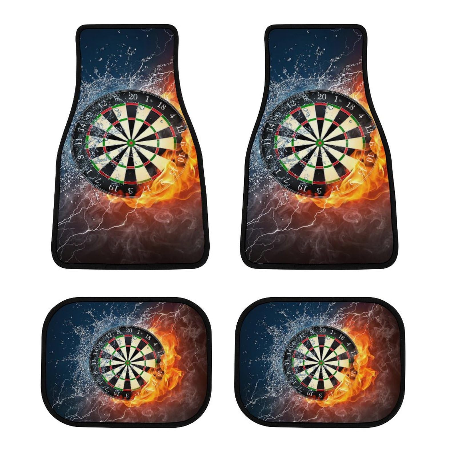 color11 Auto-Fußmatten, Dartscheibe, EIS, Wasser, Feuer, universelle Automatten mit Anti-Rutsch-Unterseite für Damen und Herren, für SUVs, Limousinen color11 Auto-Fußmatten, Dartscheibe, EIS, Wasser, Feuer, universelle Automatten mit Anti-Rutsch-Unterseite für Damen und Herren, für SUVs, Limousinen von Anceky
