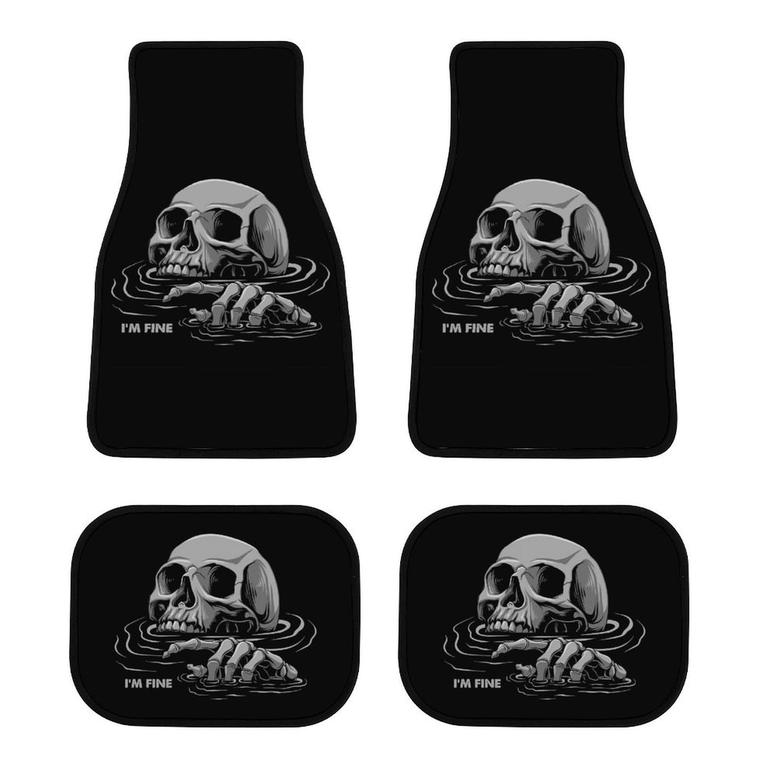 color16 Lustige Fußmatten mit Totenkopf-Motiv, feines Skelett, Teppich, für Auto, SUV, 4-teiliges Set color16 Lustige Fußmatten mit Totenkopf-Motiv, feines Skelett, Teppich, für Auto, SUV, 4-teiliges Set von Anceky
