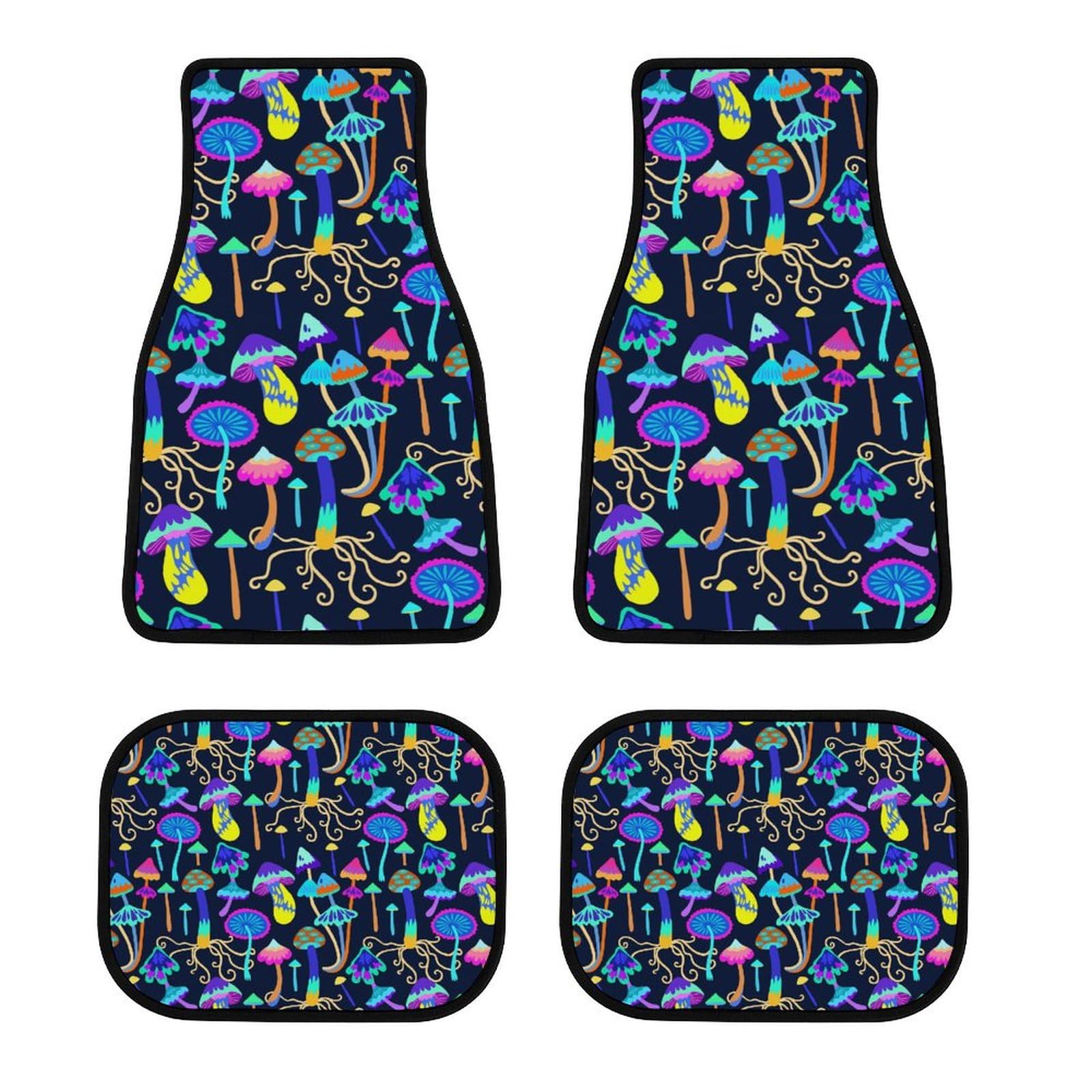 color19 Auto-Fußmatten, Motiv: Trippy, Bunte Neon-Pilze, universelle Automatten mit Anti-Rutsch-Unterseite für Damen und Herren, für SUVs, Limousinen color19 Auto-Fußmatten, Motiv: Trippy, Bunte Neon-Pilze, universelle Automatten mit Anti-Rutsch-Unterseite für Damen und Herren, für SUVs, Limousinen von Anceky