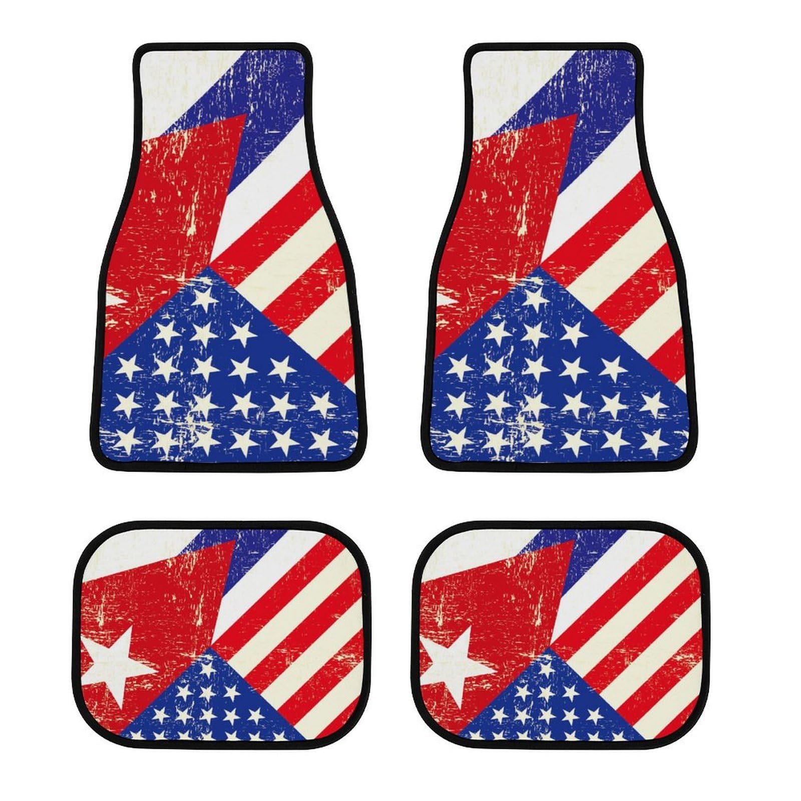 color3 Fußmatten mit kubanischer und amerikanischer Grunge-Flagge, 4-teiliges Autoteppich-Set, universell für SUV/LKW color3 Fußmatten mit kubanischer und amerikanischer Grunge-Flagge, 4-teiliges Autoteppich-Set, universell für SUV/LKW von Anceky