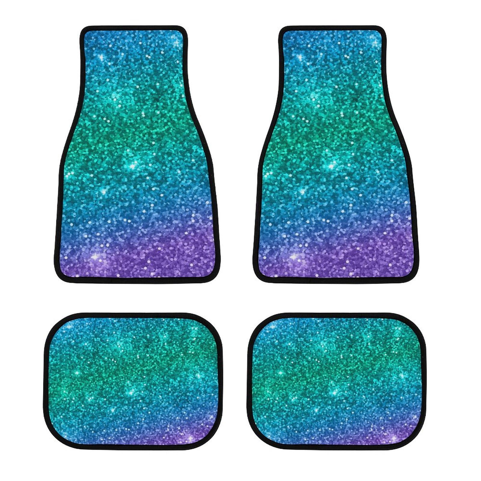 color3 Wunderschöne türkisfarbene Autofußmatten mit glitzerndem Glitzermuster, universelle Passform, mit Anti-Rutsch-Automatten für SUV, LKW, 4er-Set color3 Wunderschöne türkisfarbene Autofußmatten mit glitzerndem Glitzermuster, universelle Passform, mit Anti-Rutsch-Automatten für SUV, LKW, 4er-Set von Anceky