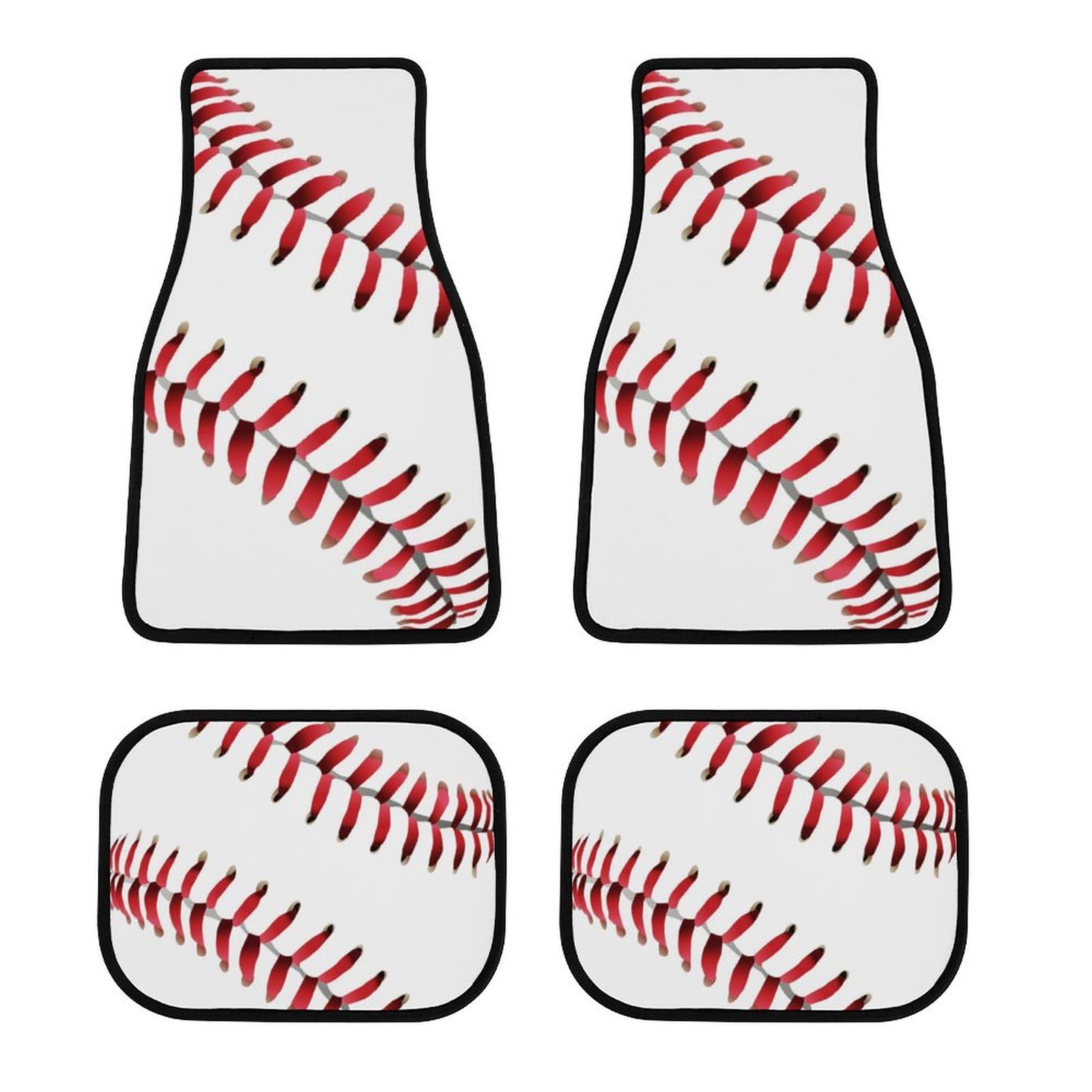 color4 4-teiliges Auto-Fußmatten-Set, rutschfest, amerikanische rote Linie, weißes Baseball-Pad, wasserdicht, universelle Passform, für Autos, SUVs color4 4-teiliges Auto-Fußmatten-Set, rutschfest, amerikanische rote Linie, weißes Baseball-Pad, wasserdicht, universelle Passform, für Autos, SUVs von Anceky
