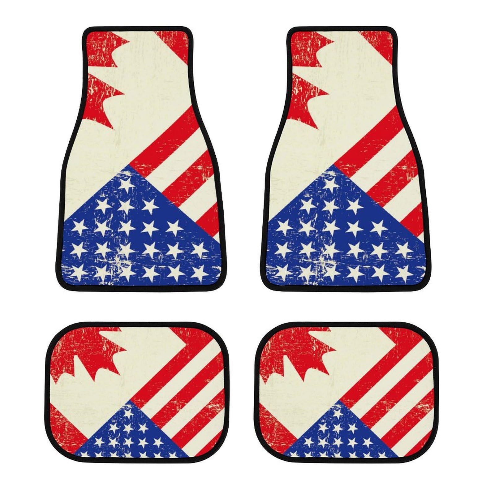 color5 Auto-Fußmatten, Teppich, universelle Auto-Fußmatten, passend für Autos, LKWs, SUV, 4er-Set (kanadische und amerikanische Grunge-Flagge) von Anceky