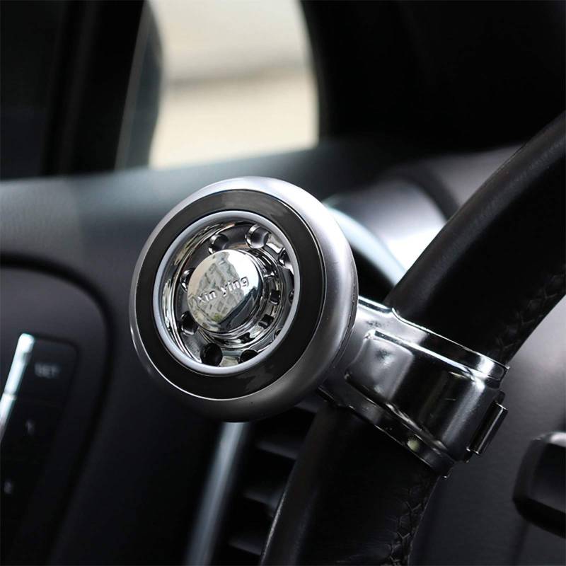 Andux Land Lenkradknauf Fahrzeug Lenkradverstärker Universal Auto Lenkrad Ball Lenkrad Griff Ball QC/ZLQ-01 (schwarz) von Andux