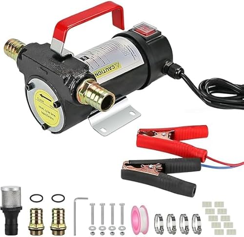 Dieselpumpe 12V 45L/min Heizölpumpe, 175W elektrische Kraftstoffpumpe selbstansaugende Ölabsaugpumpe für Traktoren LKW mit Vorfilter, Messingtüllen, Ersatzlüfterblätter, Dichtungsringe usw Dieselpumpe 12V 45L/min Heizölpumpe, 175W elektrische Kraftstoffpumpe selbstansaugende Ölabsaugpumpe für Traktoren LKW mit Vorfilter, Messingtüllen, Ersatzlüfterblätter, Dichtungsringe usw von Anesty
