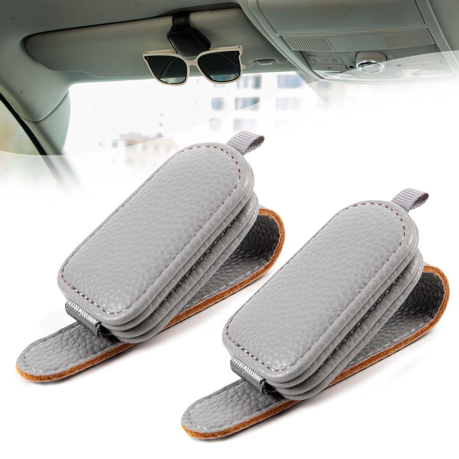 Anfly 2 Stück Sonnenbrillenhalter für Auto Sonnenblende magnetischer Brillenhalter Clip Brillen Aufhänger Halterung grau Anfly 2 Stück Sonnenbrillenhalter für Auto Sonnenblende magnetischer Brillenhalter Clip Brillen Aufhänger Halterung grau von Anfly