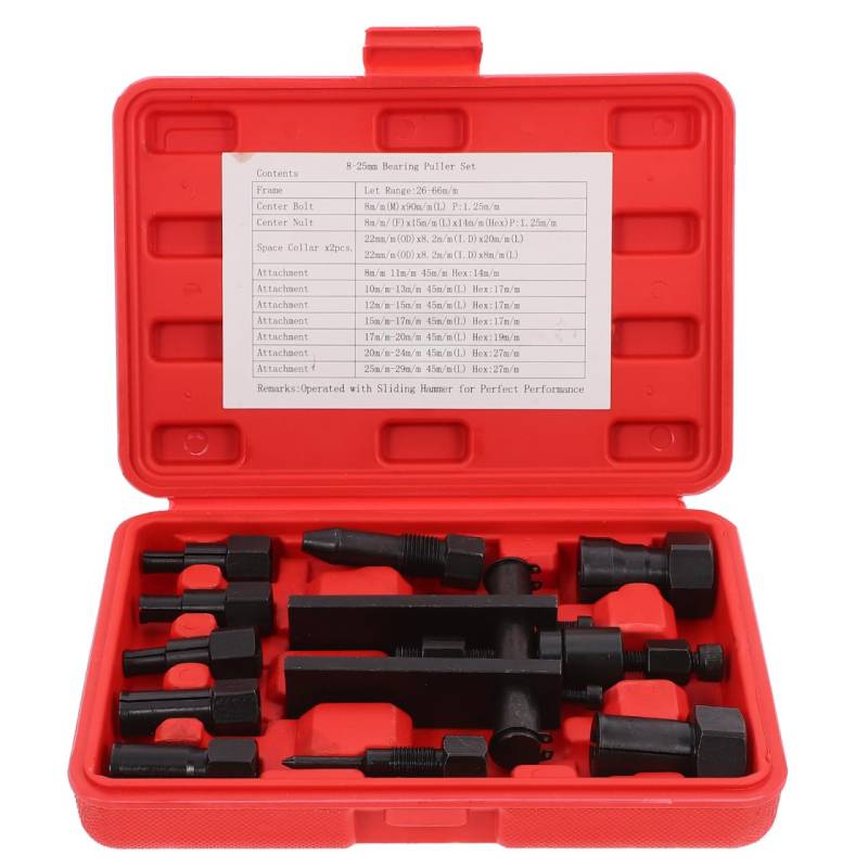 Angoily Lagerabzieher Lager Separator Kit: 10pcs Sackloch Spannzange Lager Race und Dichtung Abzieher Abzieher Kit Gleithammer Pilot Einsatz Innenlager Demontage Werkzeug Set von Angoily