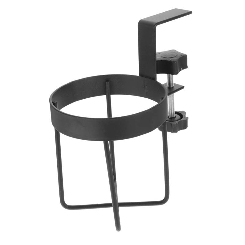 Angoily Schreibtisch Lagerregal Tassenhalter Tischbecherhalter Kleiner Schreibtisch-Organizer Wasser Träger Becherhalter Schreibtisch Flaschenregal Getränkehalter Anclipsen Metall Black von Angoily
