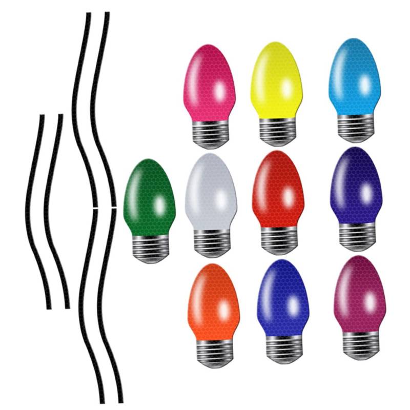 Anneome 1 Satz reflektierende Glühbirnen-Magnetdekorationen Aufkleber weihnachtsdeko Reflective Sticker Weihnachts Dekoration autodeko Auto-Weihnachtslicht-Magnete Weihnachtsautomagnet PVC von Anneome