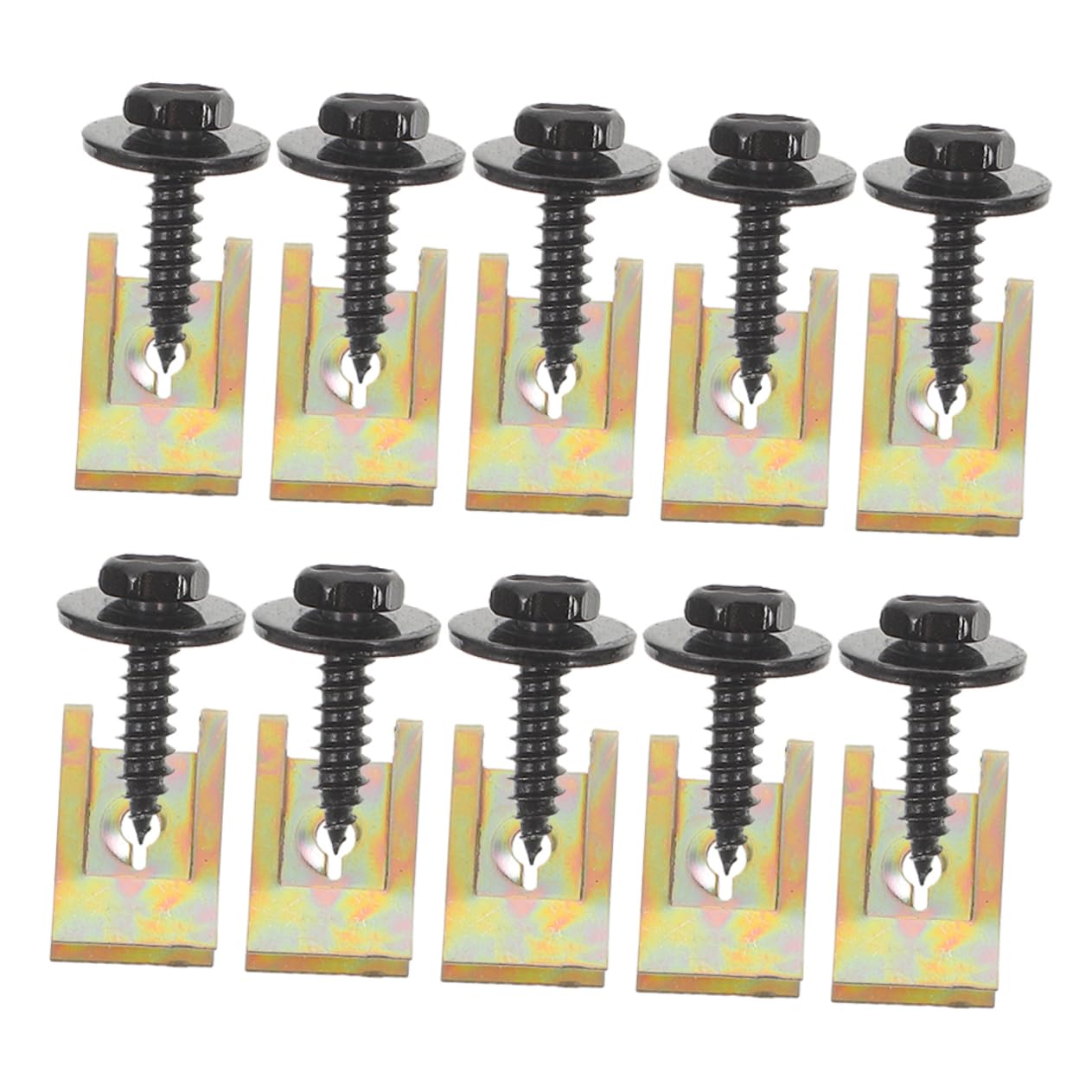 Anneome 10Sätze Teiliges U Clip Befestigungen für Auto Robuste Selbstschneidende Sechskantschrauben Schnellbefestigungsscheiben Passend für Karosserie und Verkleidung Anneome 10Sätze Teiliges U Clip Befestigungen für Auto Robuste Selbstschneidende Sechskantschrauben Schnellbefestigungsscheiben Passend für Karosserie und Verkleidung von Anneome