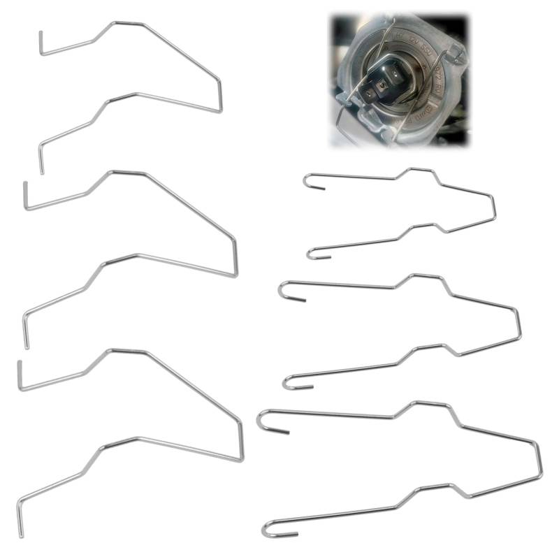 Annlpoy Federklammern für Scheinwerfer, 6 STÜCKE Stahl, Universal, H1/H3/H4/H7, Silber, OE-Nummer 5ZHSFULLKIT von Annlpoy