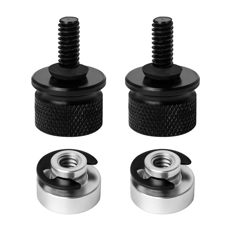 Anruyi Motorrad Sitz Befestigung Schrauben Muttern Set 6mm Sitzbank Schraube mit C-Clips Unterlegscheibe Befestigungsbolzen aus Aluminium Rändelschraube Sitz Mutter Ersatz für Sportster von Anruyi