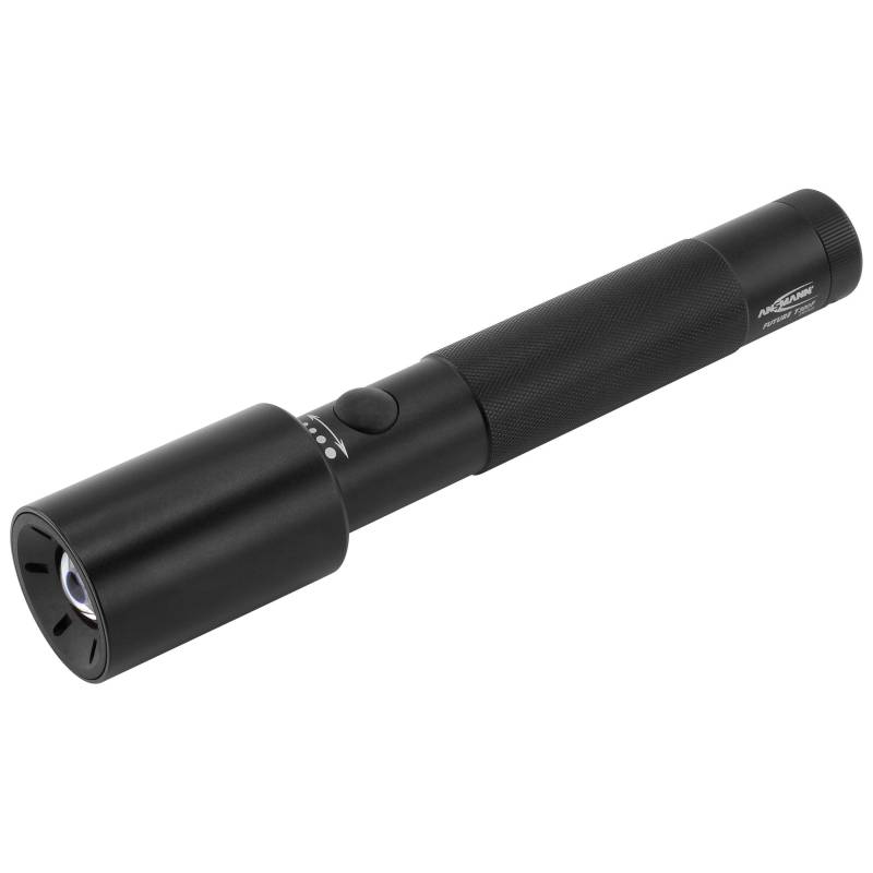 ANSMANN LED Taschenlampe in schwarz T300F / Outdoor Leuchte mit stufenloser Fokussierung / 160 Lumen & Spritzwassergeschützt IP54 von Ansmann