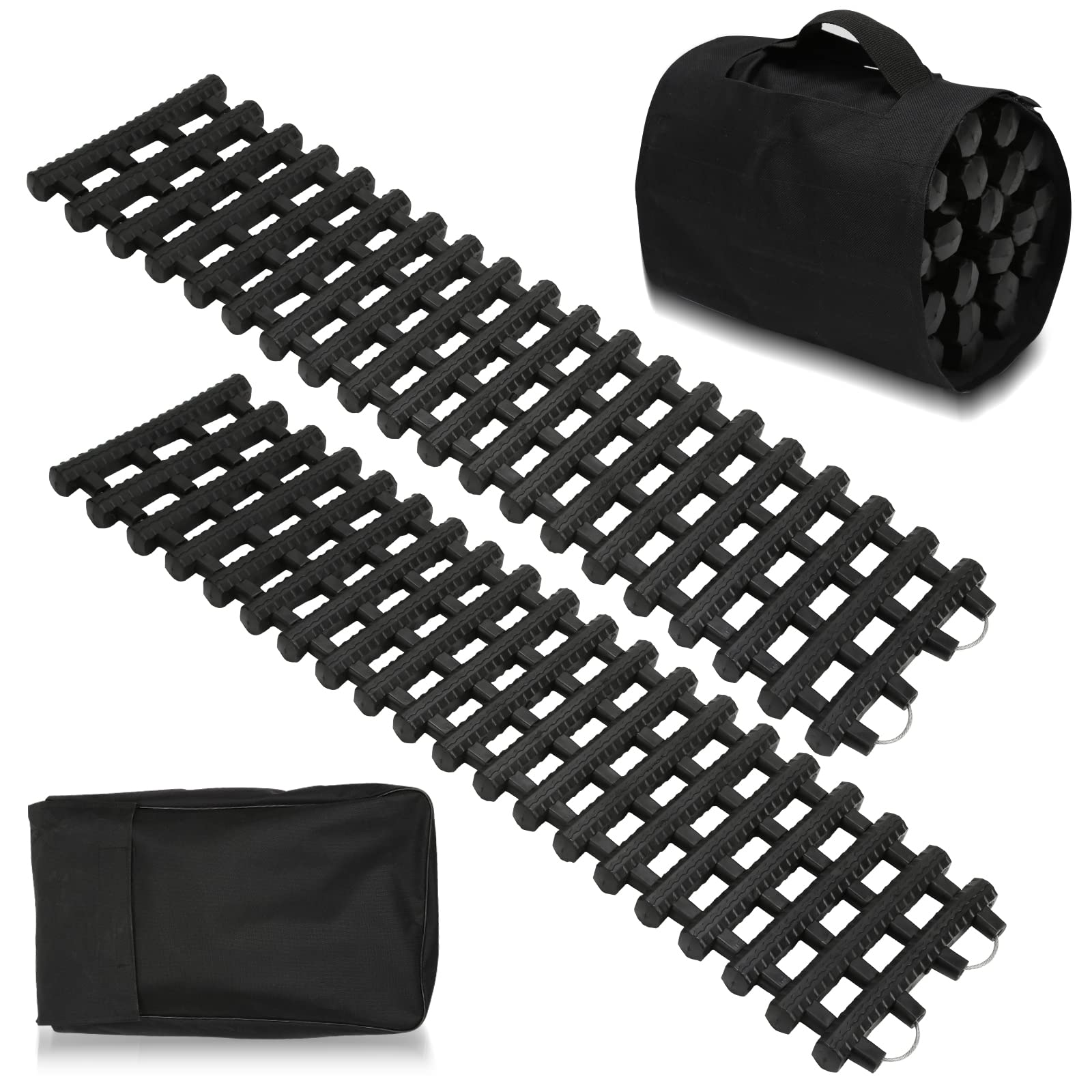 Ansobea 2er-Set Auto Anfahrhilfe, 80 x 21 cm Traktionshilfe, Schwerlast Gummi Traktionsmatte, Anfahrtshilfe Set mit Tragetasche, Offroad Anfahrmatte Sandblech für Schnee, EIS, Schlamm Ansobea 2er-Set Auto Anfahrhilfe, 80 x 21 cm Traktionshilfe, Schwerlast Gummi Traktionsmatte, Anfahrtshilfe Set mit Tragetasche, Offroad Anfahrmatte Sandblech für Schnee, EIS, Schlamm von Ansobea