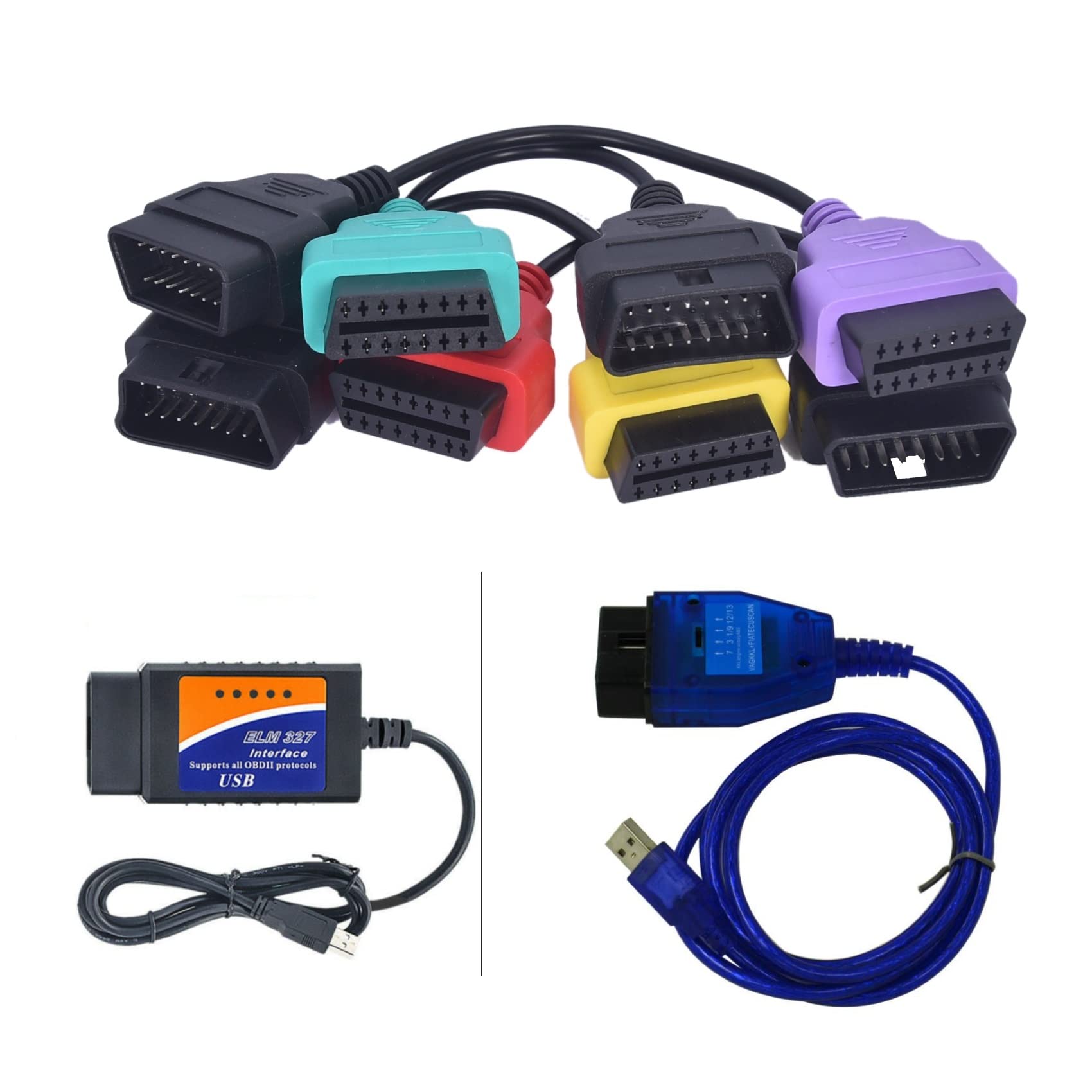 ECUScan ELM OBD KKL Kabel Motor ABS OBD2 Diagnose für italienische Autos +CAN327 4 Adapter Full Interface Kit … von AntiBreak