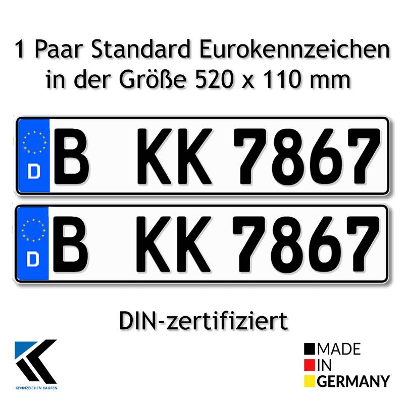 Antmas 2 DIN-zertfizierte Euro-Kennzeichen | Kfz Kennzeichen für Deutschland von Antmas
