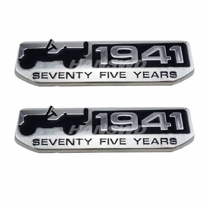 Anzene 2 Pcs 75 Jahr 1941 Jahrestag Metall Emblem Badge Namensschild für für SUV Cherokee PATRIOT Kompass von Anzene
