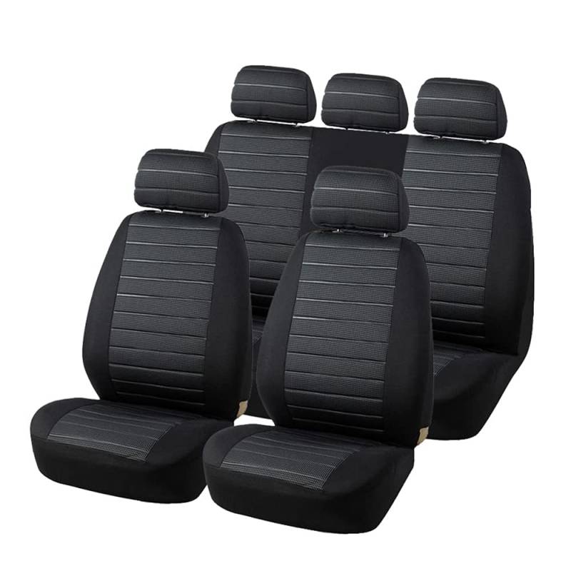 Aodelai Autositzbezüge Full Set Universal Fit - Jacquard Stoff Sitzbezüge Set Grau - Sitzschoner Schonbezug für Autositz von Aodelai