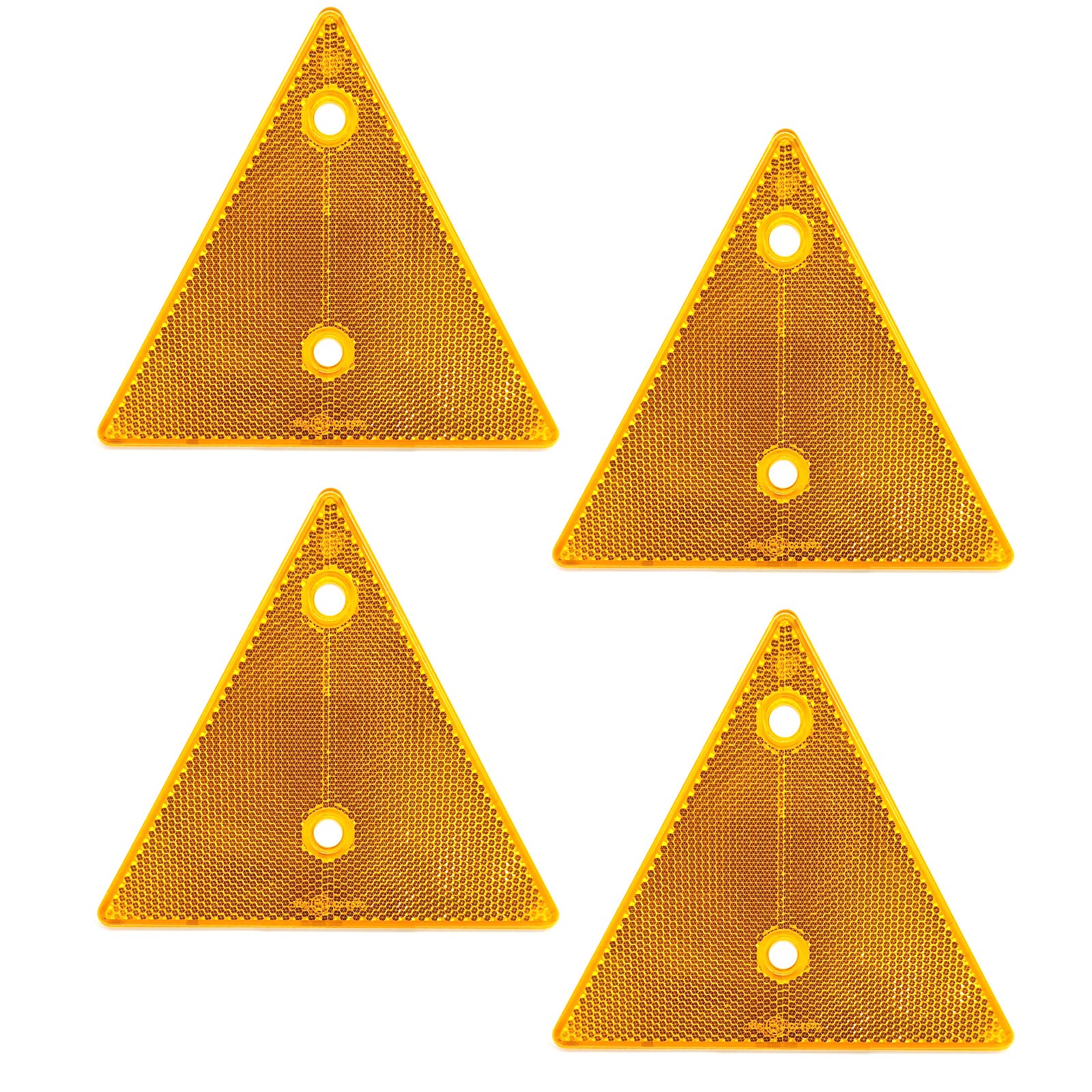 AOJO 4 PCS Anhänger Dreieck Rückstrahler Orange Kunststoff Gelb Bernstein Reflektor mit E-Prüfzeichen, Reinschrauben Montage von AOJO