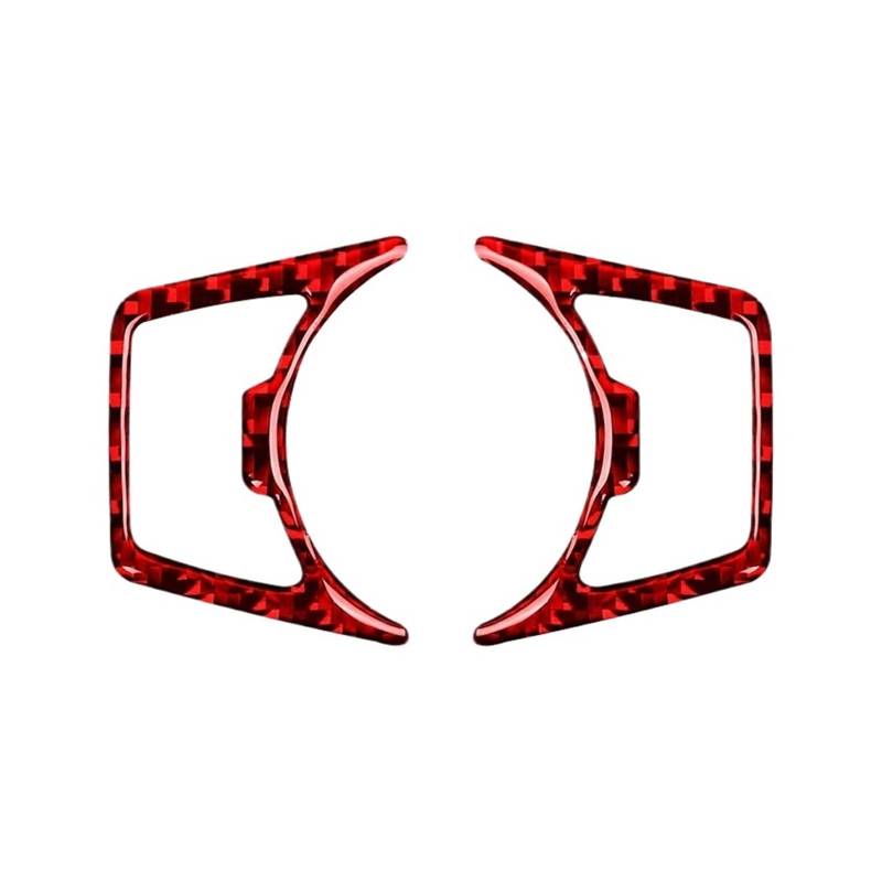 Auto Innenraum Zubehör Carbon Fiber Auto Scheinwerfer Schalter Abdeckung Trim Aufkleber Dekoration Rahmen Auto Innen Zubehör Für Ford Für Mustang GT 2015 2016-2020 2021 Auto Interieur Panel Trim(Red) von Aokvoh