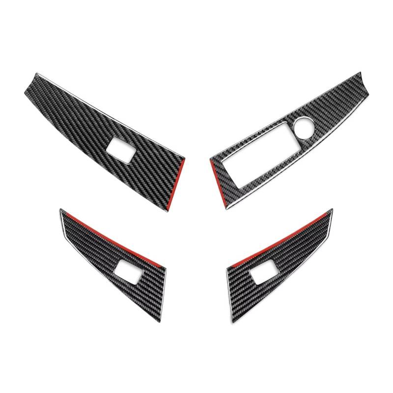 Auto Innenraum Zubehör Carbon Fiber Fensterheber Schalter Taste Trim Abdeckung Auto Innenräume Zubehör Dekoration Aufkleber Für 5 Series E60 2004 2005 2006 2007 Auto Interieur Panel Trim(Black RHD C) von Aokvoh