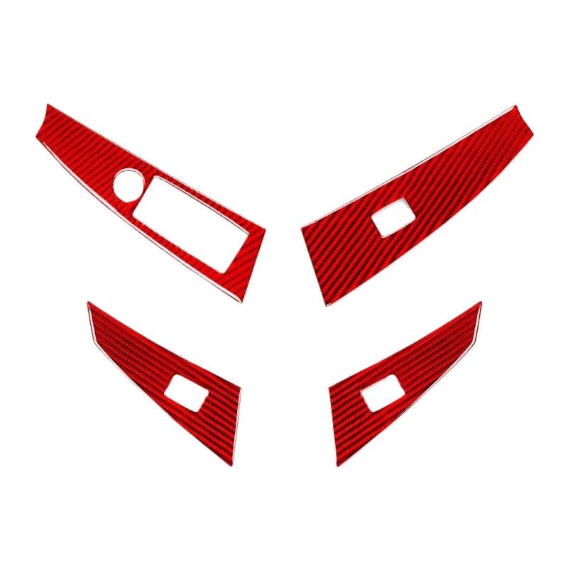 Auto Innenraum Zubehör Carbon Fiber Fensterheber Schalter Taste Trim Abdeckung Auto Innenräume Zubehör Dekoration Aufkleber Für 5 Series E60 2004 2005 2006 2007 Auto Interieur Panel Trim(Red LHD A) von Aokvoh