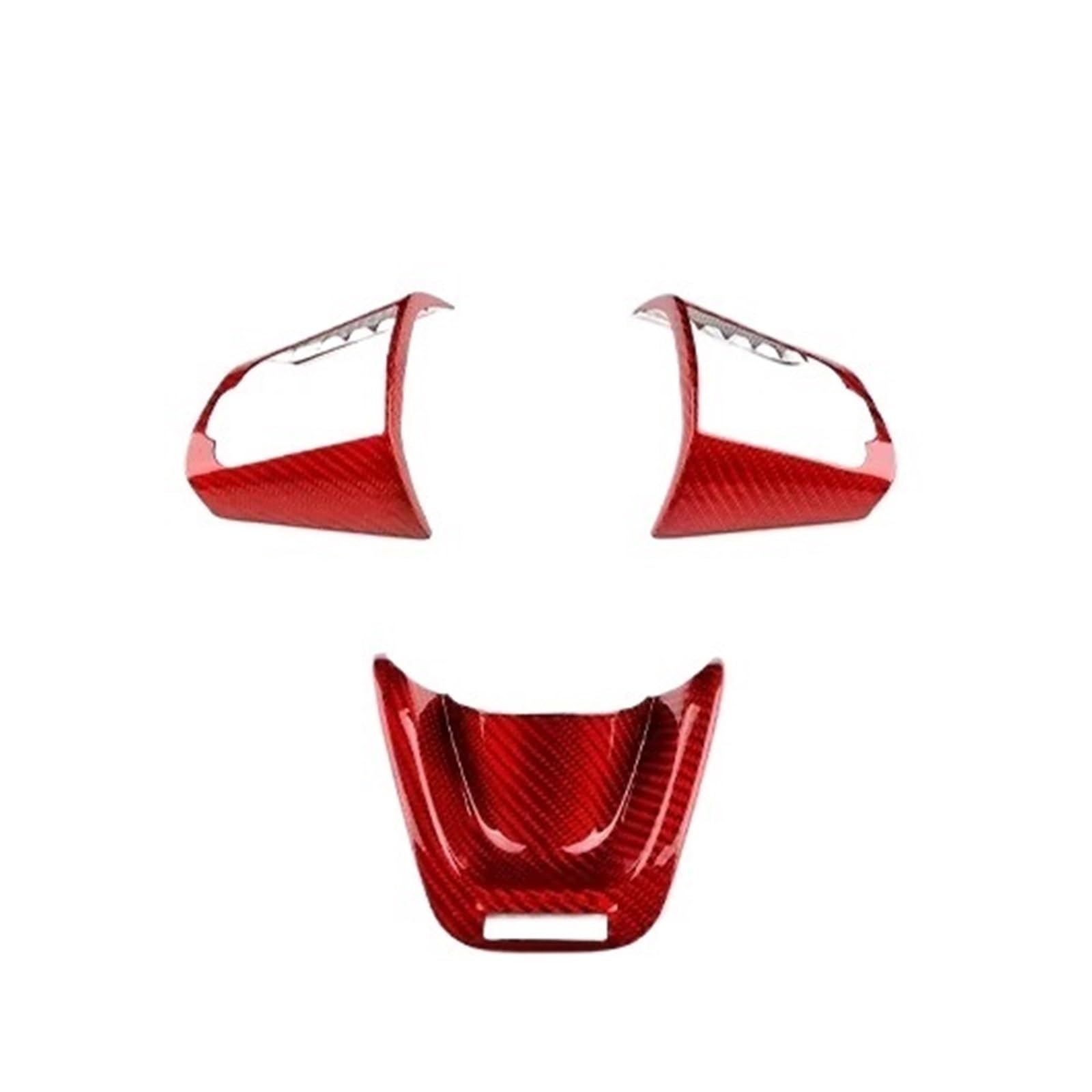 Auto Innenraum Zubehör Echte Harte Carbon Faser Abdeckung Auto Lenkrad Panel Innen Trim Zubehör Für Kia Für Stinger 2018 2019 2020 2021 2022 2023 Auto Interieur Panel Trim(1Set Red Carbon) von Aokvoh
