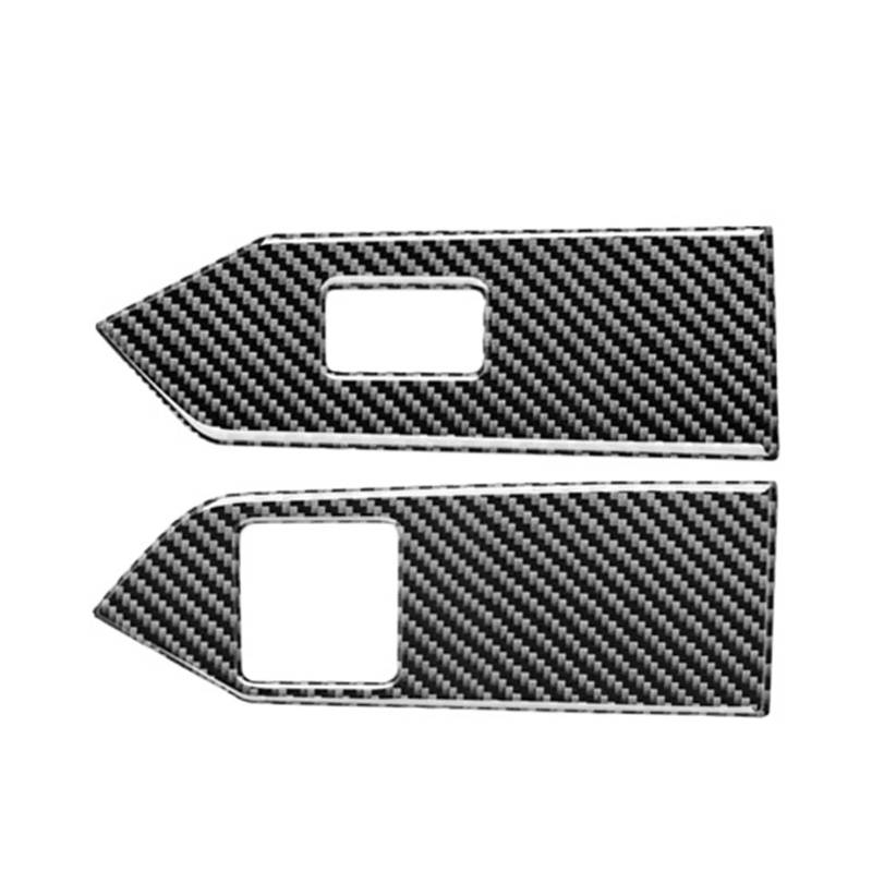 Auto Innenraum Zubehör Echte Weiche Carbon-Faser-Zubehör-Innenraum-Auto-Fenster-Steuerschalter-Aufkleber-Applikation Verzieren Für Ford Für Mustang 2010 2011 2012 2013 2014 Auto Interieur Panel Trim(T von Aokvoh