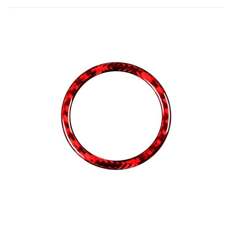 Auto Innenraum Zubehör Für 5 Series E60 2004 2005 2006-2008 2009 2010 Zubehör Carbon Fiber Interior Auto Key Start Zündschalter Dekorative Ringabdeckung Aufkleber Auto Interieur Panel Trim(RED) von Aokvoh