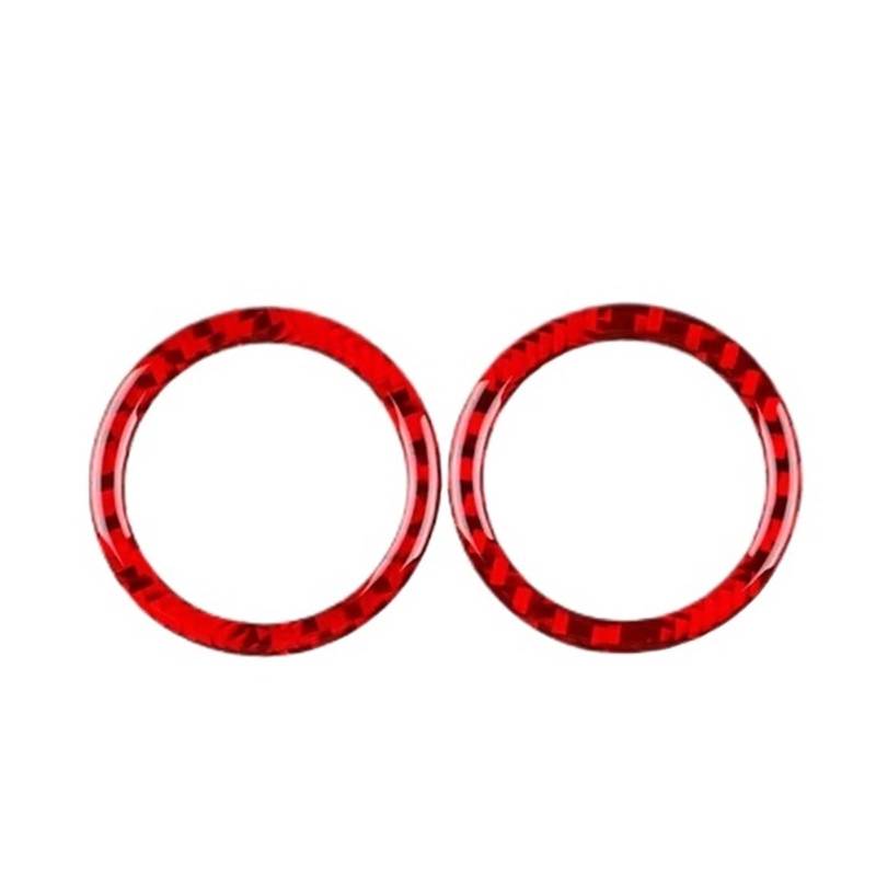Auto Innenraum Zubehör Für Clio 2006 2007 2008 2009 2010 2011 2012 Echte Weiche Carbon Faser Aufkleber Dekorieren Innen Auto Rückspiegel Einstellen Ring Auto Interieur Panel Trim(Red Carbon) von Aokvoh