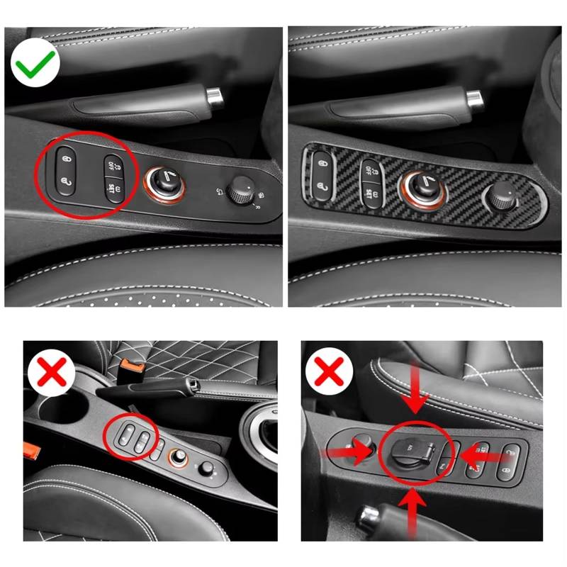 Auto Innenraum Zubehör Real Carbon Fiber Aufkleber Auto Innen LHD RHD Auto Türschloss Für Seat Für Leon Für Altea 2005 2006-2011 2012 Für Toledo 2005-2009 Getriebe Auto Interieur Panel Trim(Type A Bla von Aokvoh