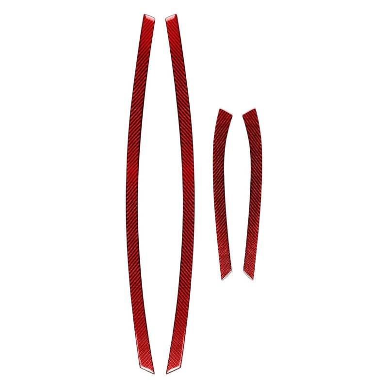 Auto Innenraum Zubehör Red Carbon Fiber Tür Innere Armlehne Panel Trim Streifen Innen Auto Zubehör Dekoration Aufkleber Für 3 Serie E90 2006 2007 2008 Auto Interieur Panel Trim(Red) von Aokvoh