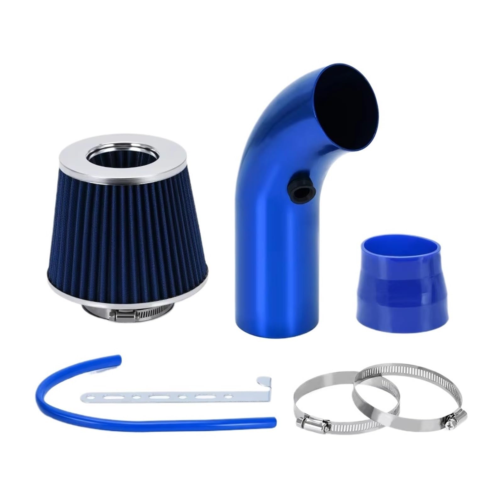 Luftansaugschlauch Luftfilter Und Kaltluftansaugrohr Turbo-Induktionsrohr-Set Mit Luftfilterkegel Universell 3 Zoll 76 Mm JR-AIT28 + IMK14 Auto Ansaugschlauch(Blue B) von Aokvoh