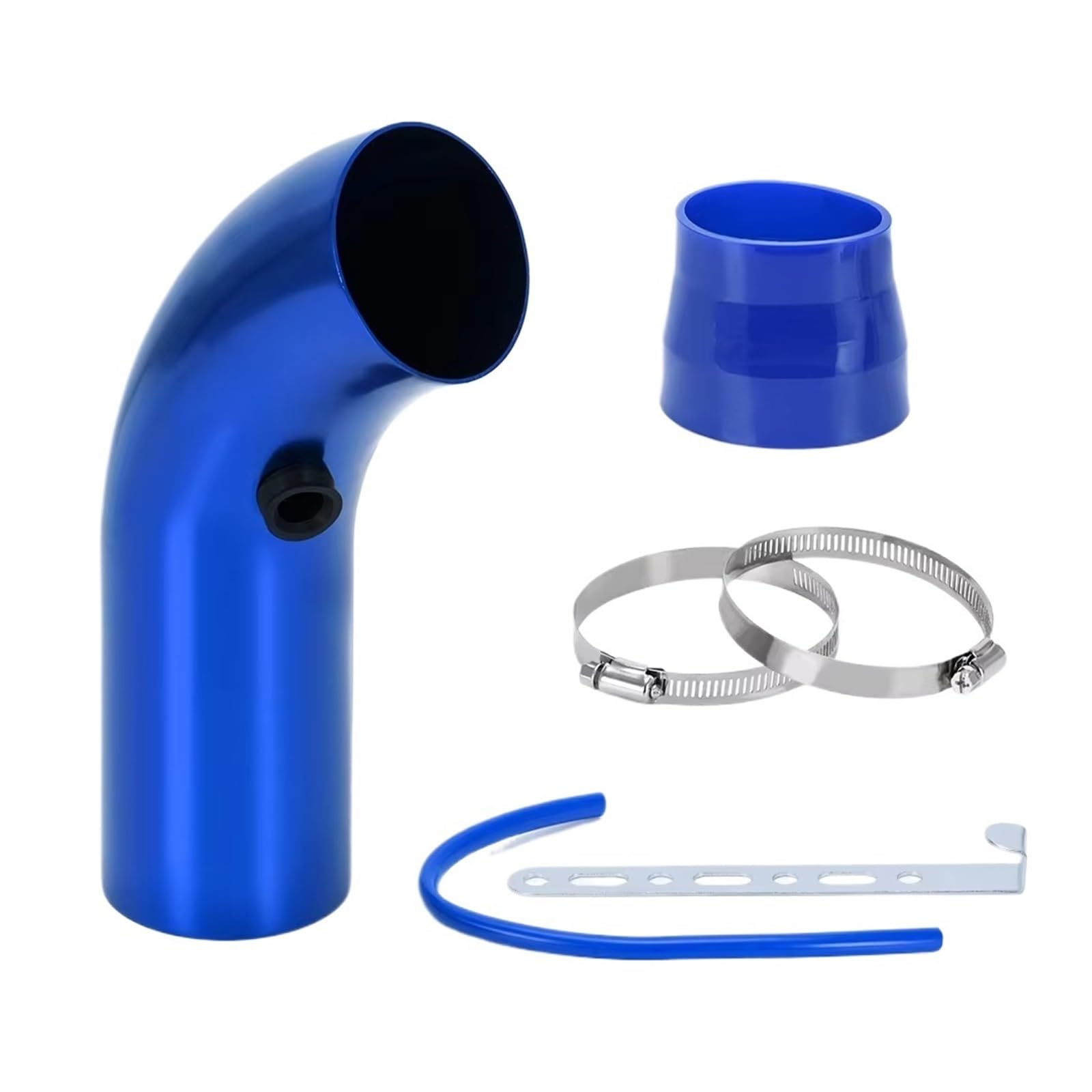 Luftansaugschlauch Luftfilter Und Kaltluftansaugrohr Turbo-Induktionsrohr-Set Mit Luftfilterkegel Universell 3 Zoll 76 Mm JR-AIT28 + IMK14 Auto Ansaugschlauch(BluePIPE) von Aokvoh